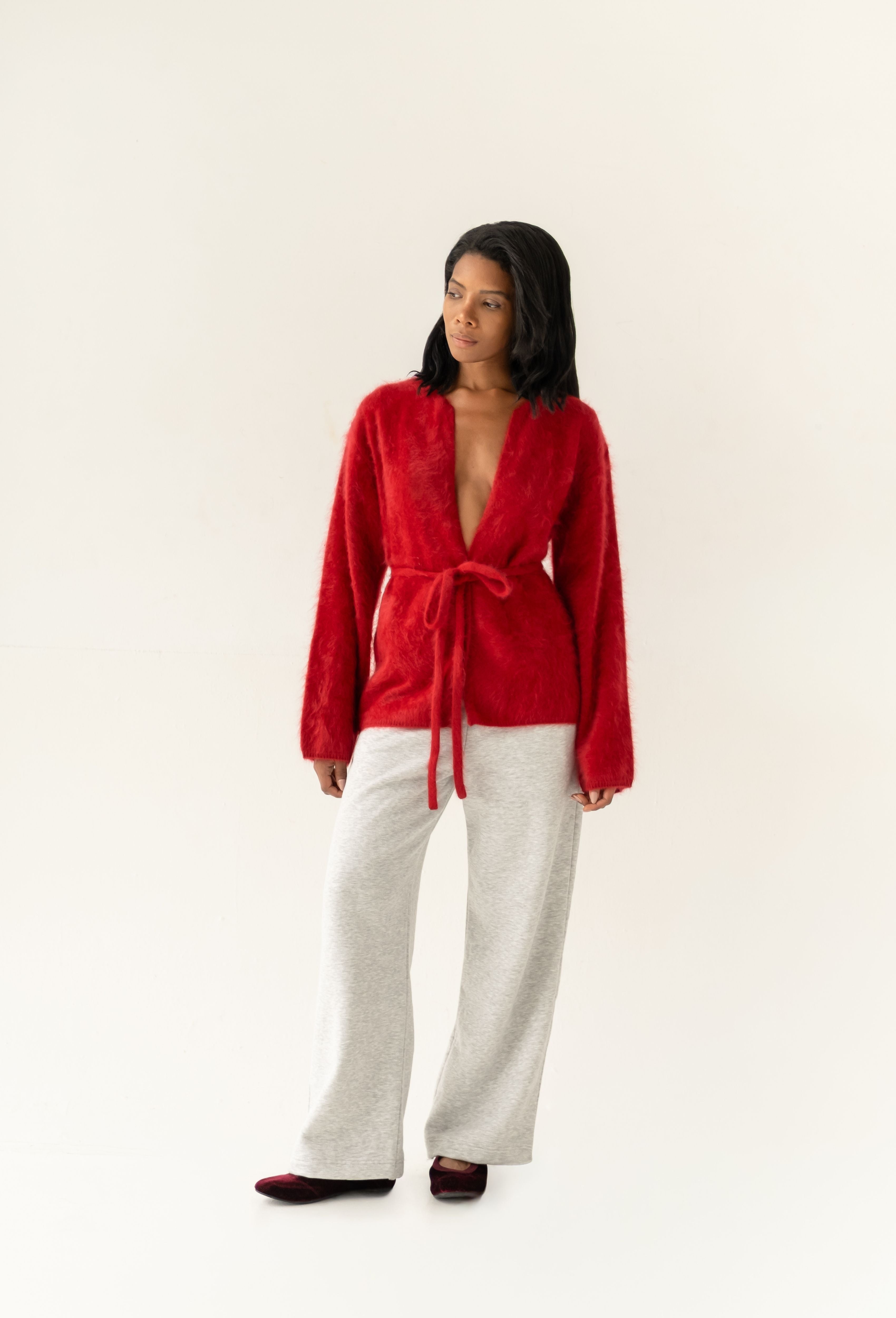 Brushed Cardigan Dahlia – Maison Welles