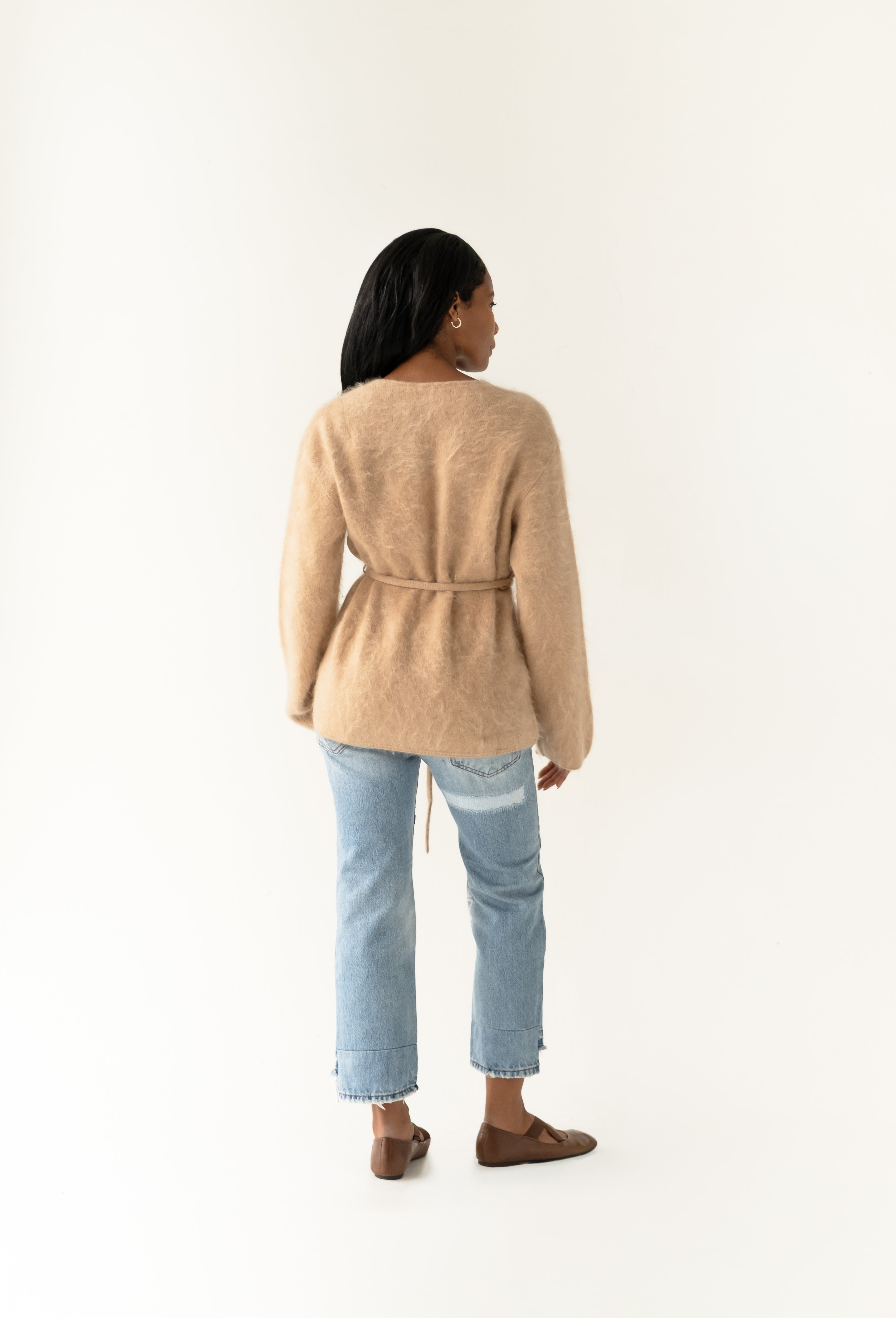 Brushed Cardigan Camel