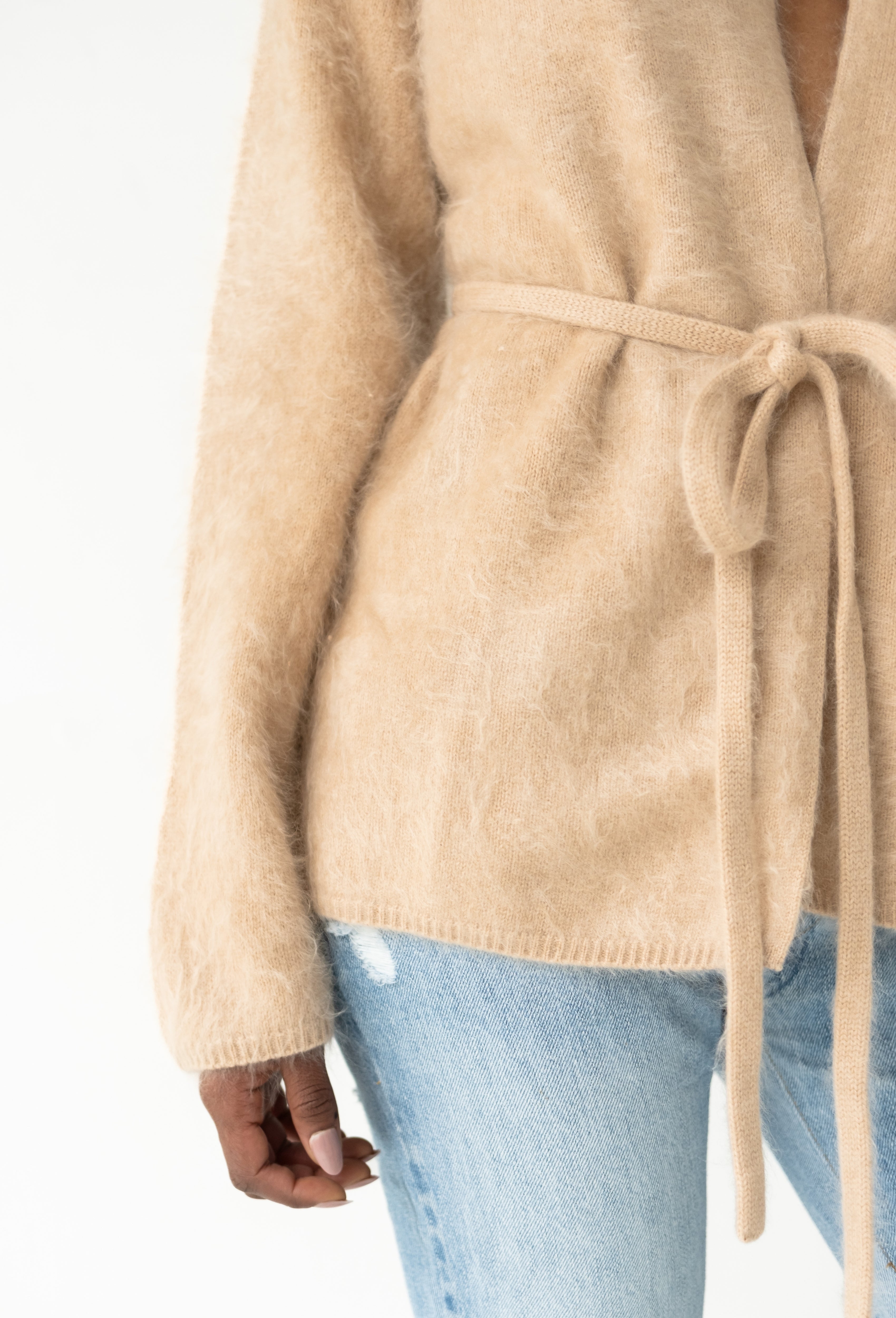 Brushed Cardigan Camel