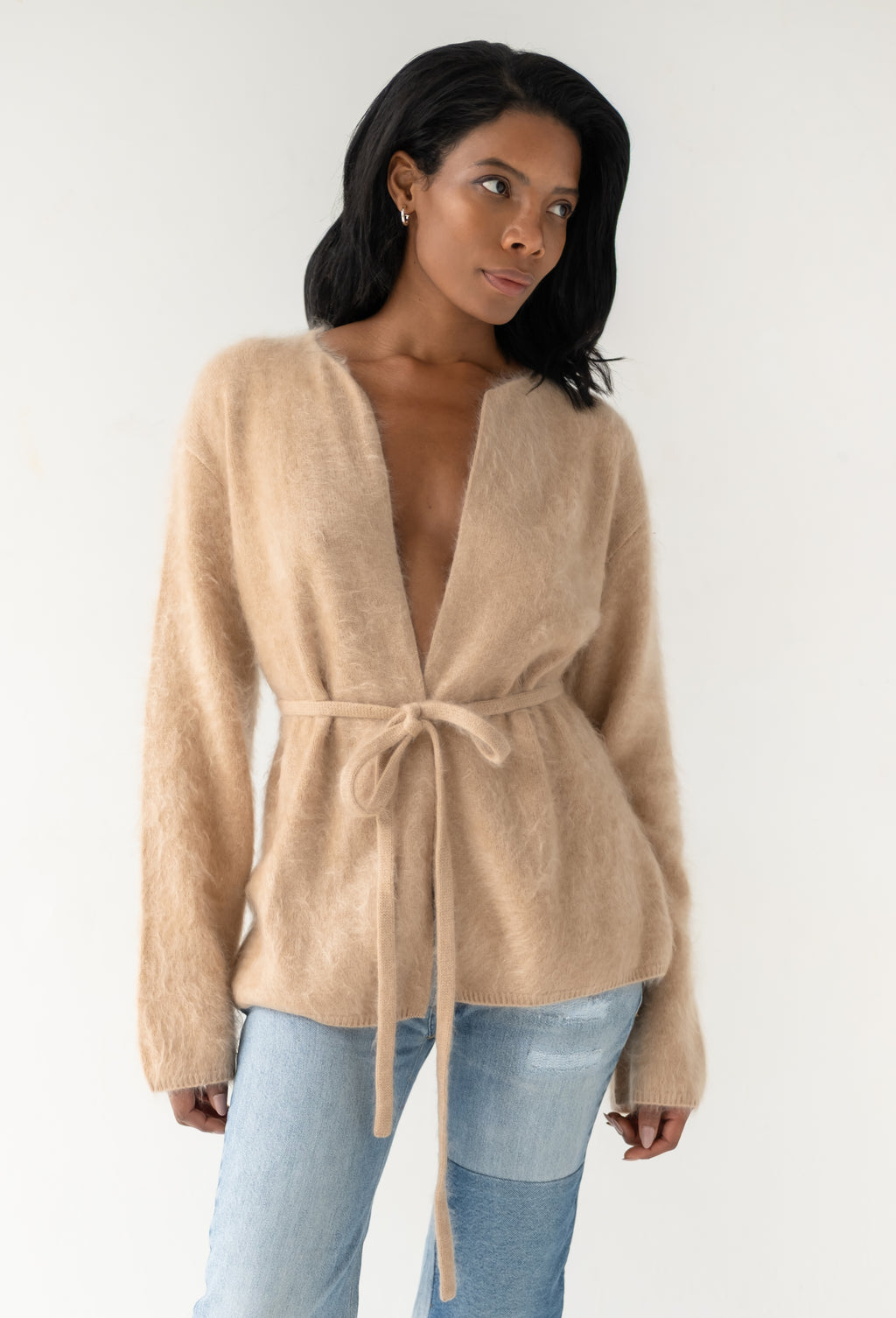 Brushed Cardigan Camel