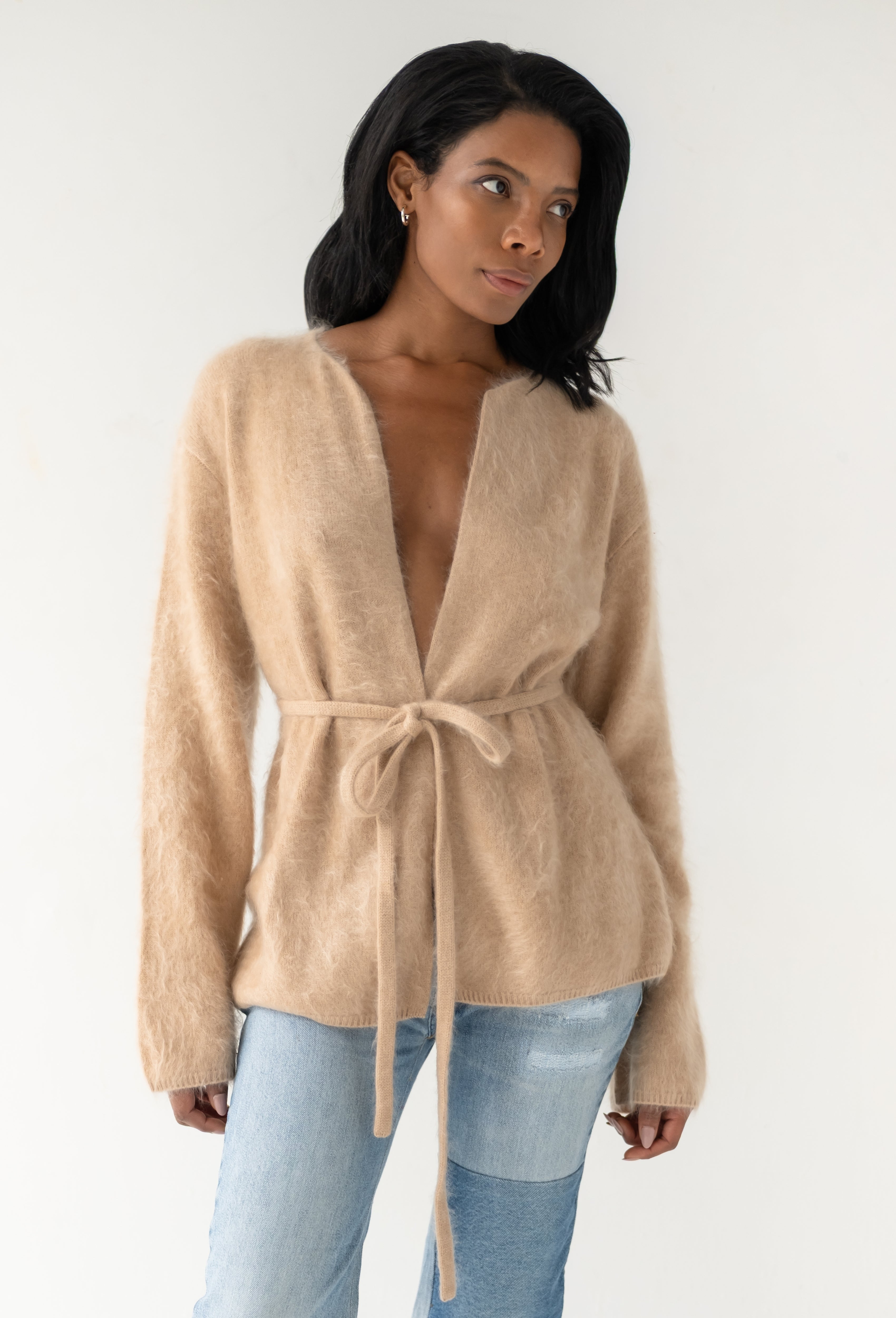 Brushed Cardigan Camel