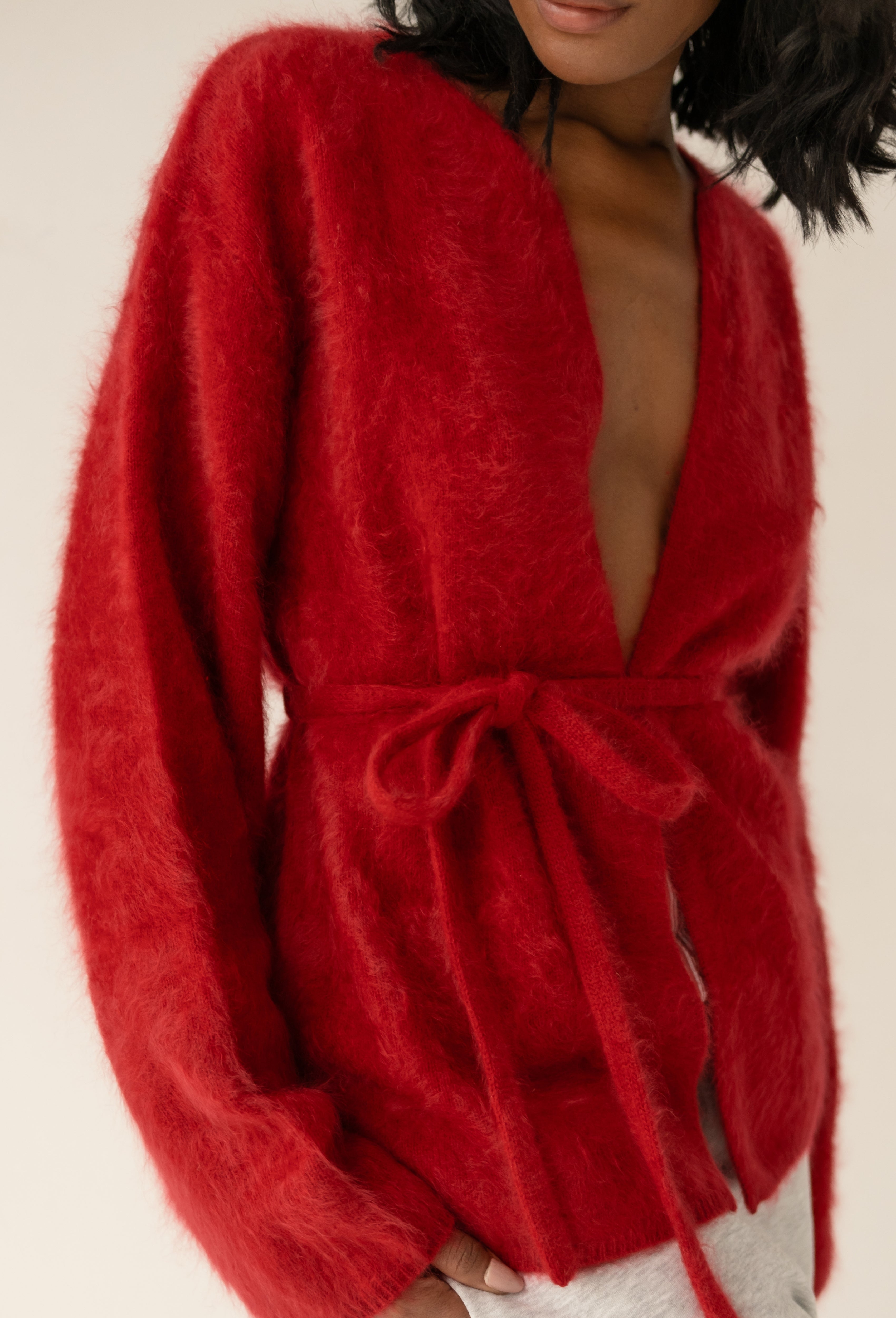 Brushed Cardigan Dahlia