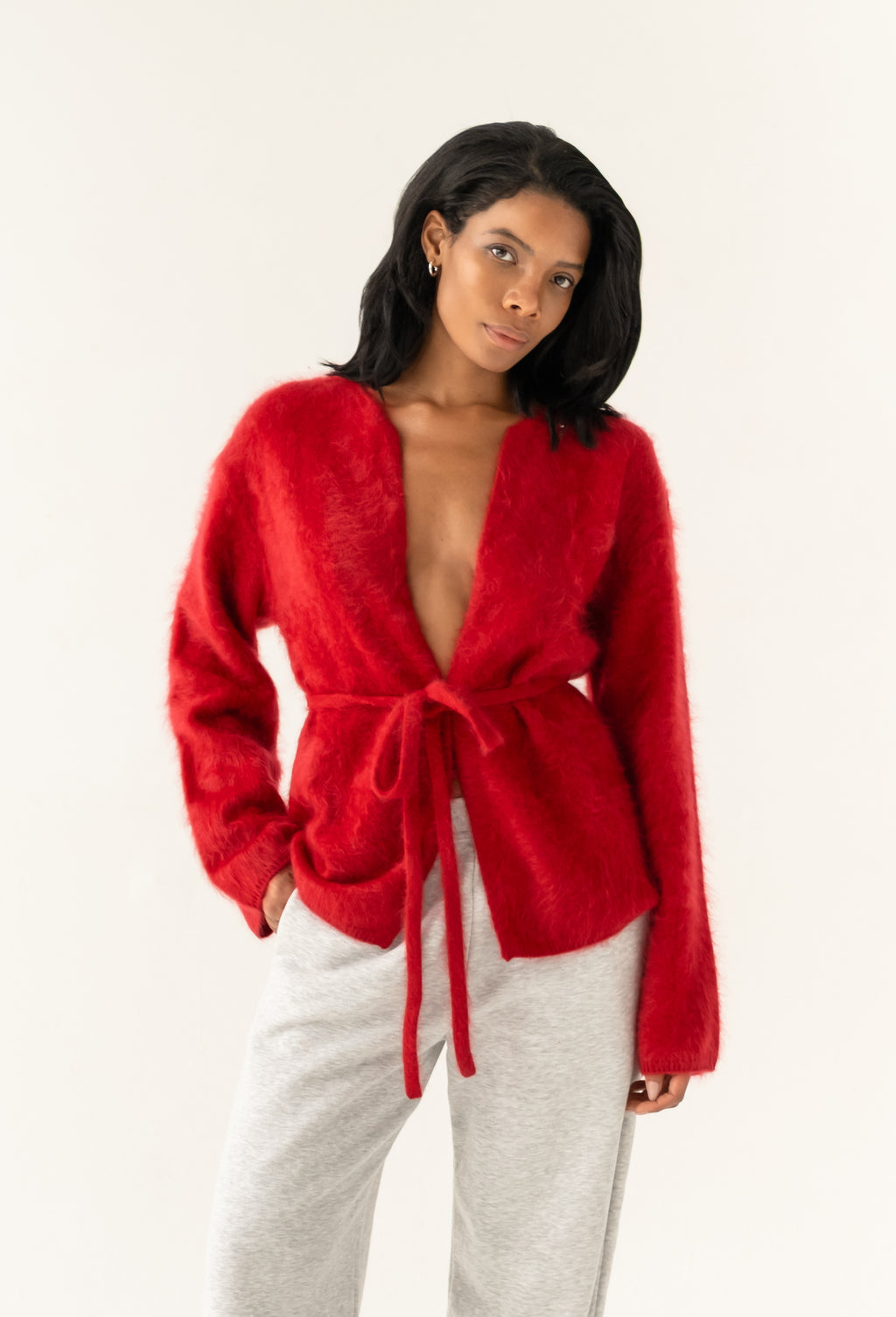 Brushed Cardigan Dahlia