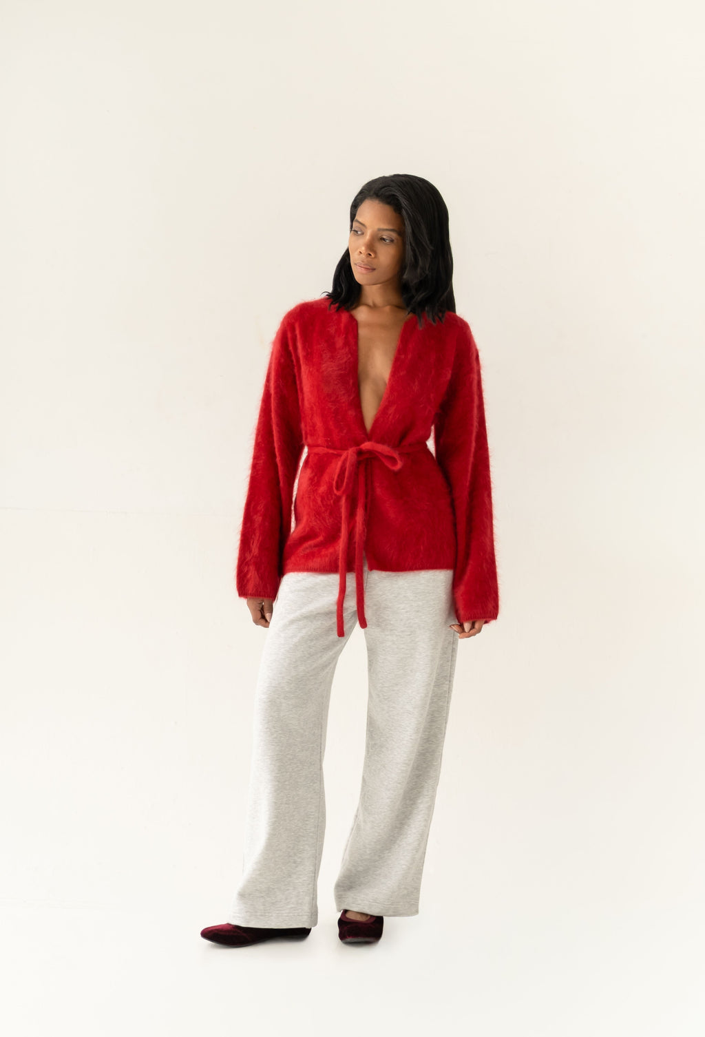 Brushed Cardigan Dahlia