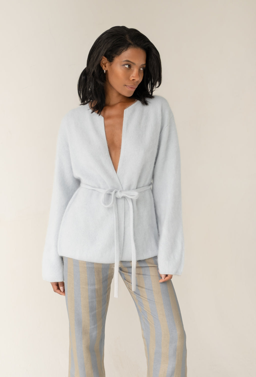 Brushed Cardigan Light Blue